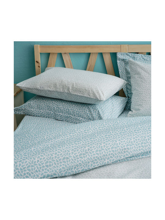 Charalambidis Textiles Mosaic Pillowcase Set Turquoise 50x70cm.