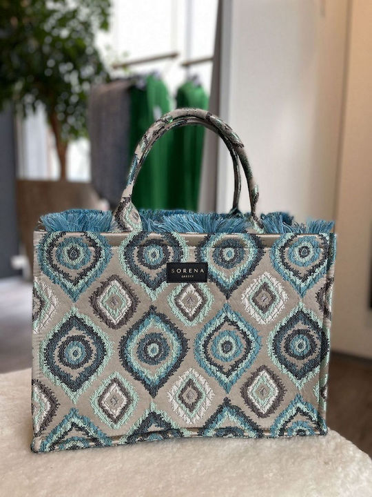 Geantă Tote Sorena Greece Handmade AGERI - ciel