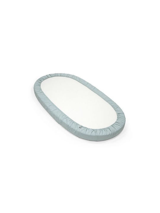 Stokke Sleepi Bed V3 Baby Sheet Cradle Cotton Dots Sage Light Blue 70x136cm