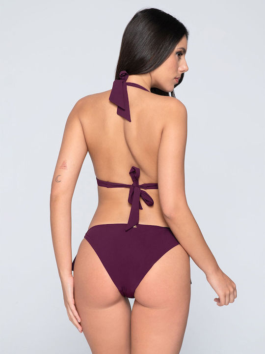 Blue Sense Bikini Slip mit Schnürchen Eggplant