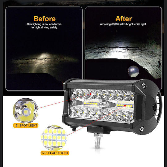Factory Waterproof Headlights Car in Bar Shape LED 12V 120W 16.5cm with White Lighting 1pcs