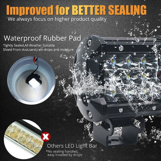 Factory Waterproof Headlights Car in Bar Shape LED 12V 24W 11cm with White Lighting 1pcs