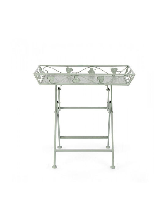 Rechteckiger Beistelltisch Harriet Metall Klappbar Grüne M63xL40xH60cm