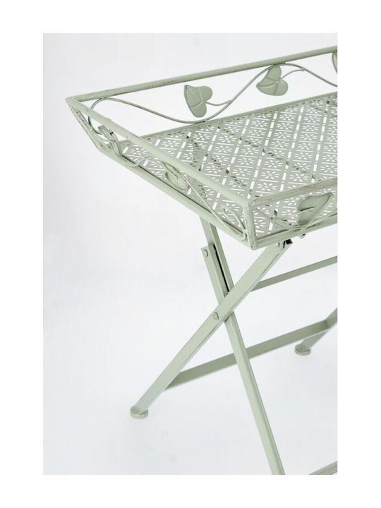 Rechteckiger Beistelltisch Harriet Metall Klappbar Grüne M63xL40xH60cm