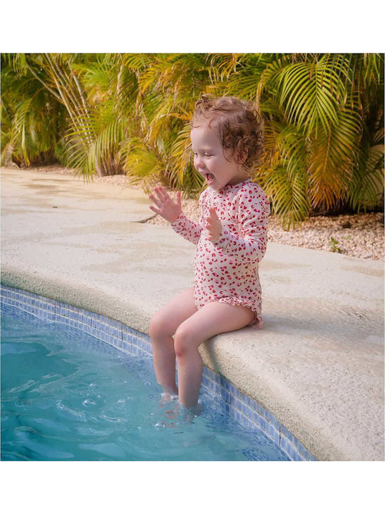 Swim Essentials Kinder Badeanzug Langarm-Einteiler Rosa