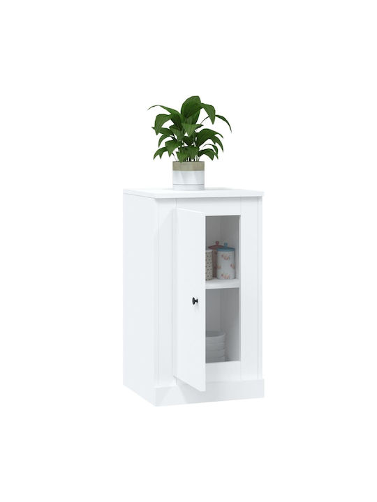 Living Room Display Cabinet Made of Particle Board White 37.5x35.5x67.5cm