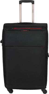 Diplomat The Athens Collection 6040 Large Travel Suitcase Fabric Black with 4 Wheels Height 78cm.