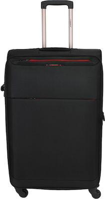 Diplomat The Athens Collection 6040 Large Travel Suitcase Fabric Black with 4 Wheels Height 78cm