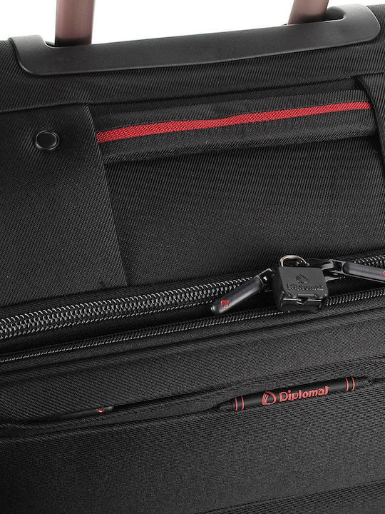 Diplomat Medium The Athens Collection Medium Fabric Black Suitcase With 4 Wheels Height 68cm