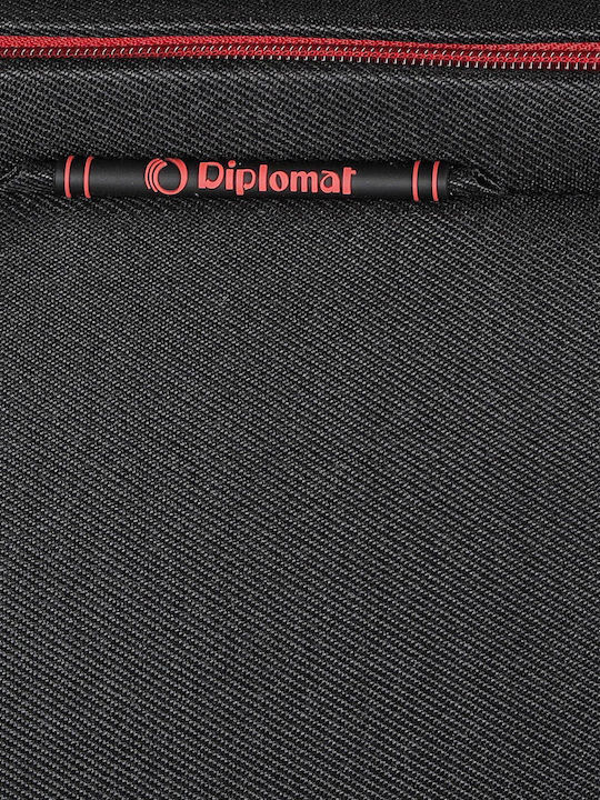 Diplomat The Athens Collection 6040 Μεγάλη Βαλίτσα Ταξιδίου Υφασμάτινη Μαύρη με 4 Ρόδες Ύψους 78εκ.