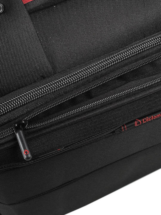 Diplomat Medium The Athens Collection Medium Fabric Black Suitcase With 4 Wheels Height 68cm
