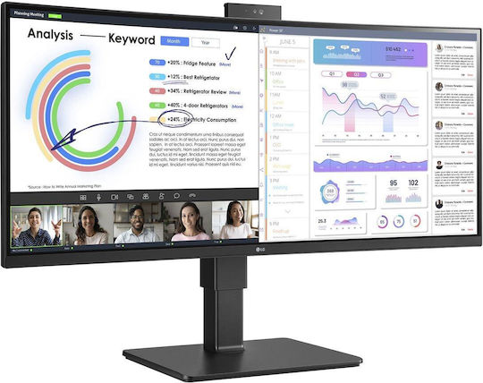 LG 34BQ77QC-B Ultrawide IPS HDR Gebogen Monitor 34" QHD 3440x1440 mit Reaktionszeit 5ms GTG