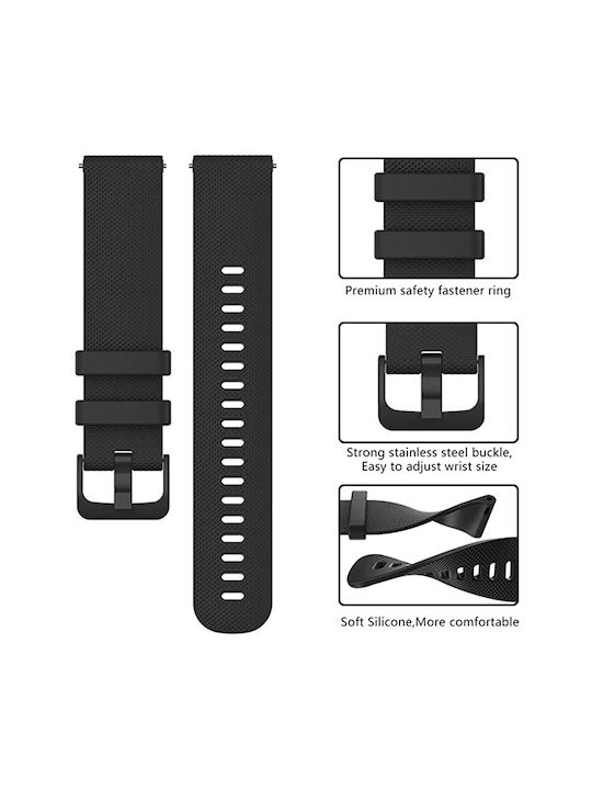 Techsuit Armband Silikon Schwarz (Samsung Galaxy Watch 4, Galaxy Watch Active 1 / 2 (40 mm / 44 mm), Huawei Watch GT / GT 2 / GT 3 (42 mm)) 5949419024762