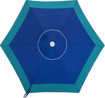 Bakaji Σπαστή Ομπρέλα Θαλάσσης Διαμέτρου 2.1m με Αεραγωγό Μπλε