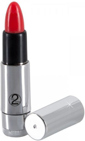 You2Toys Kiss Me Lipstick Vibrator 8.7cm Silver/Red/Black