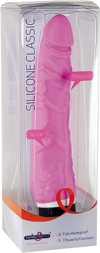 Seven Creations Silicone Classic Vibe Slim Realistic Vibrator 21cm Pink
