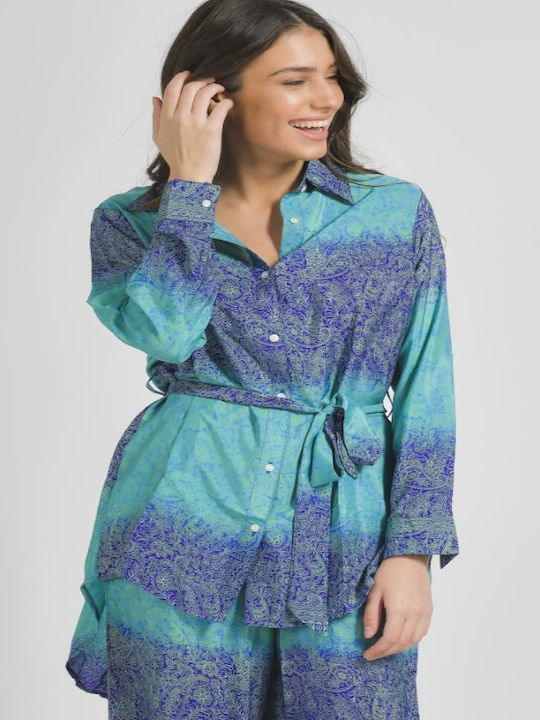 Ble Resort Collection Feminin Caftan de Plajă Albastru