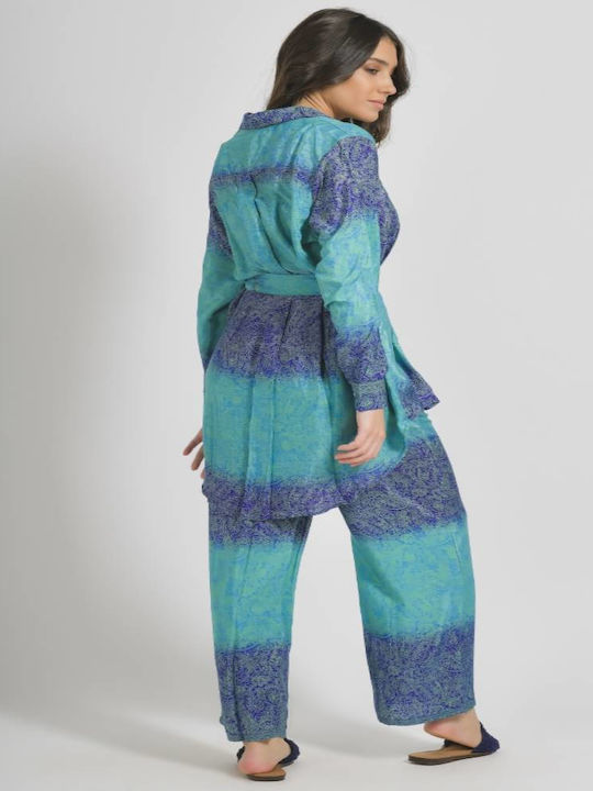 Ble Resort Collection Feminin Caftan de Plajă Albastru