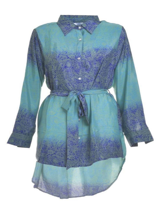 Ble Resort Collection Feminin Caftan de Plajă Albastru