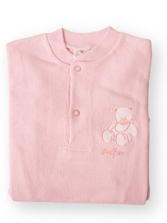 Pique nightdress 100% cotton DELFINO S005 Pink Bear All