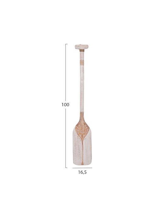 HomeMarkt Decorațiune Suspendată Lucrată Manual Albă Din Lemn 16.5x16.5cm