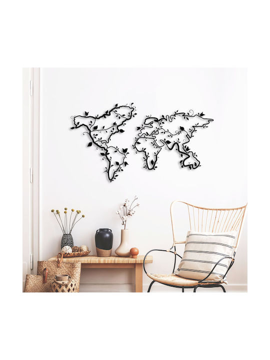 Megapap Decorative Silhouette Ivy World Black Made of Metal 110x4x61cm