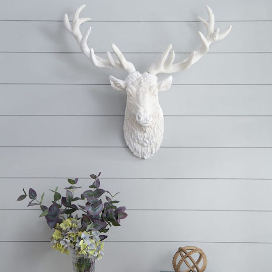 Artekko Decorațiune Pentru Perete Deer Alb Din Plastic 66x81cm