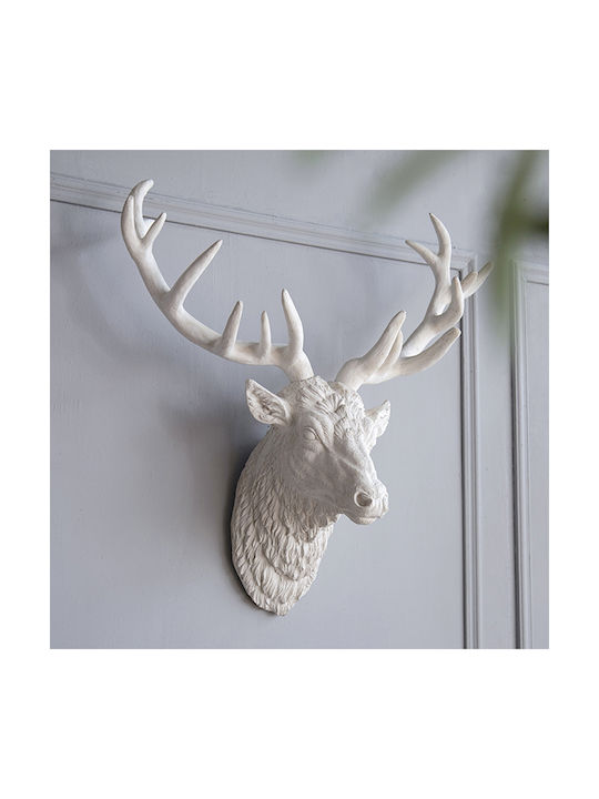 Artekko Διακοσμητικό Τοίχου Deer Λευκό από Πλαστικό 66x81cm