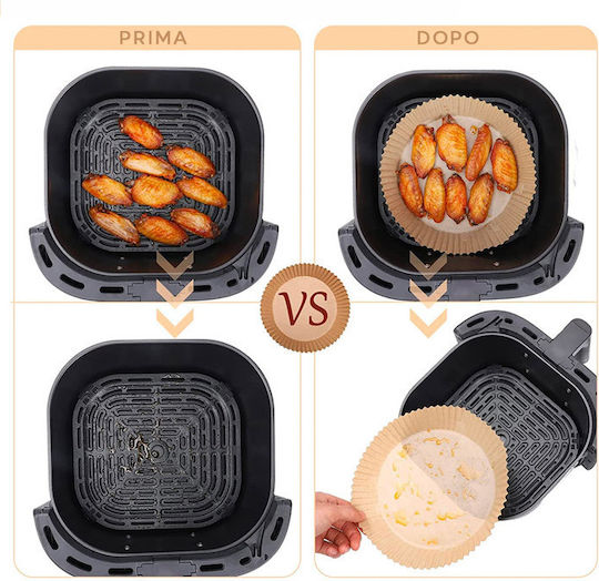 Media Wave για Air Fryer Αντικολλητικά Χαρτιά για Air Fryer 20x20εκ. 50τμχ