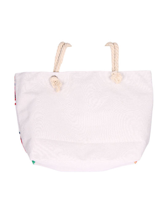 Τσάντα θαλάσσης καραβόπανο με φερμουάρ 56x38x15εκ. με θέμα ανανά