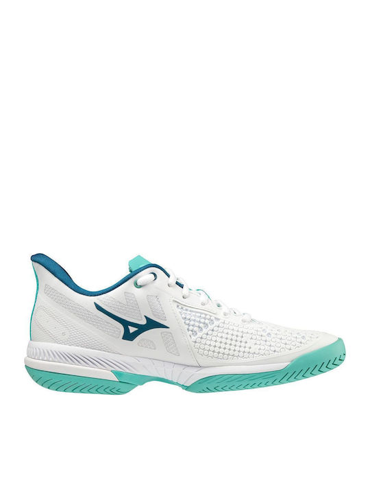 Mizuno Wave Exceed Tour 5 AC Γυναικεία Παπούτσια Τένις για Σκληρά Γήπεδα White / Turquoise / Moroccan Blue