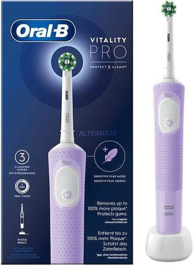 Oral-B Vitality Pro Protect X Clean Elektrische Zahnbürste mit Timer Lilac Violet