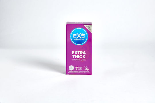 EXS Prezervative Extra Safe Condoms 12 Buc 53mm Natural Vegan