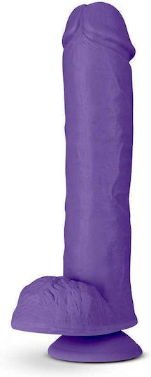 Blush Au Naturel Bold Big John Glass Dildo with Balls and Suction Cup Purple 29cm