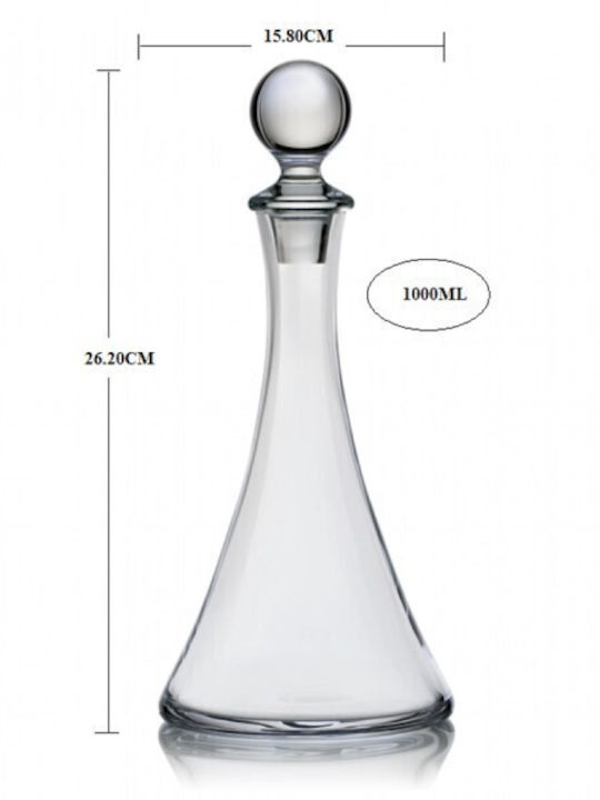 Novaker Cristal Carafă de Servire Vin cu Dop 1000ml 1buc