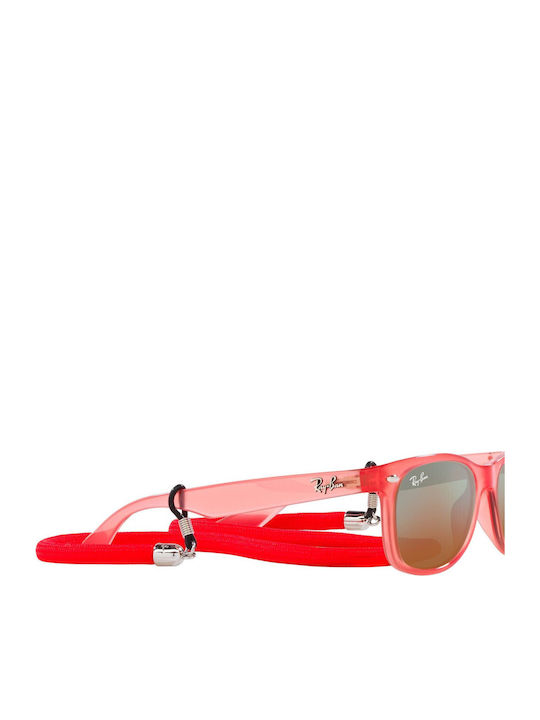 Ray Ban Wayfarer Άθραυστα Τετράγωνα Παιδικά Γυαλιά Ηλίου Κόκκινα για 4-7 Ετών