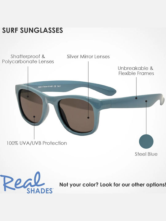 Real Shades Surf Toddler Unbreakable Baby Sunglasses Steel Blue for 2-4 Years