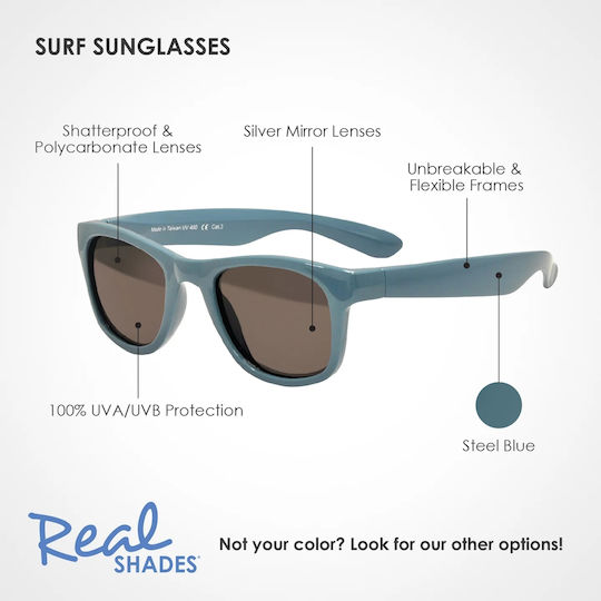 Real Shades Surf Kids 4-6 Jahre Kinder-Sonnenbrillen Steel Blue