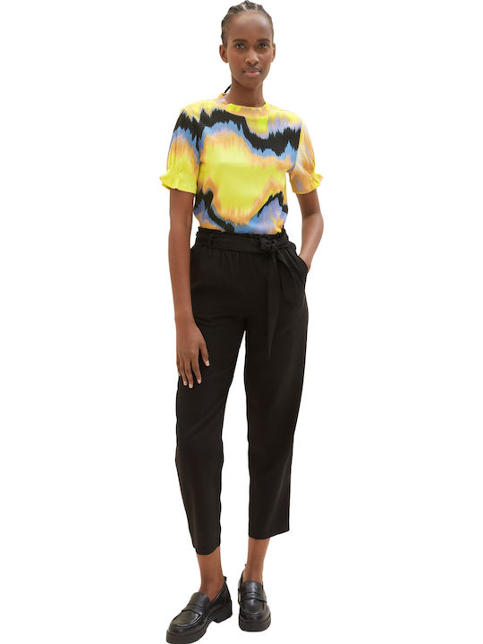 Women's Summer Blouse Short Sleeve Yellow