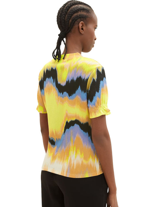 Women's Summer Blouse Short Sleeve Yellow