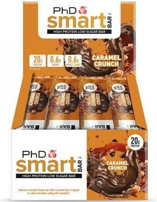 PhD Smart Batoane cu 20gr Proteină & Aromă Ciocolată neagră cu zmeură 12x64gr