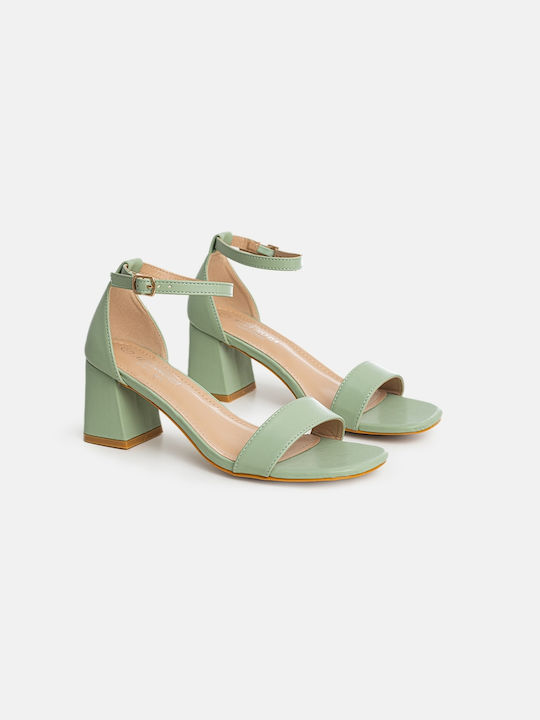 InShoes Women's Sandals with Ankle Strap Green