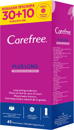 CareFree Plus Long Fresh Scent Σερβιετάκια 30τμχ & 10τμχ