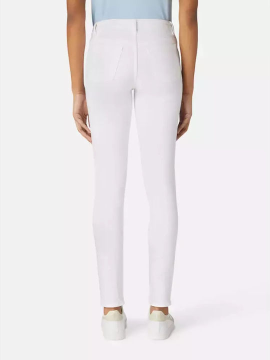 Trussardi High Waist Women's Jean Trousers in Skinny Fit White