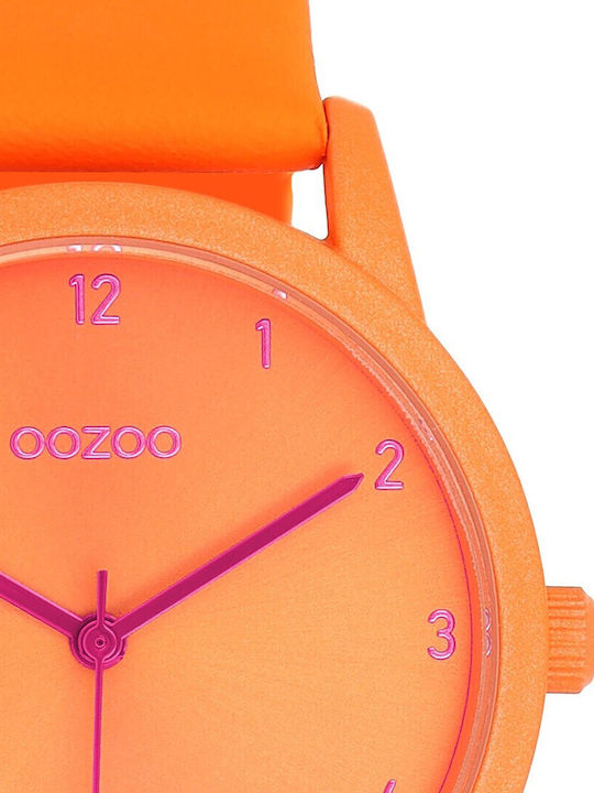 Oozoo Timepieces Women's Watch with Orange Leather Strap
