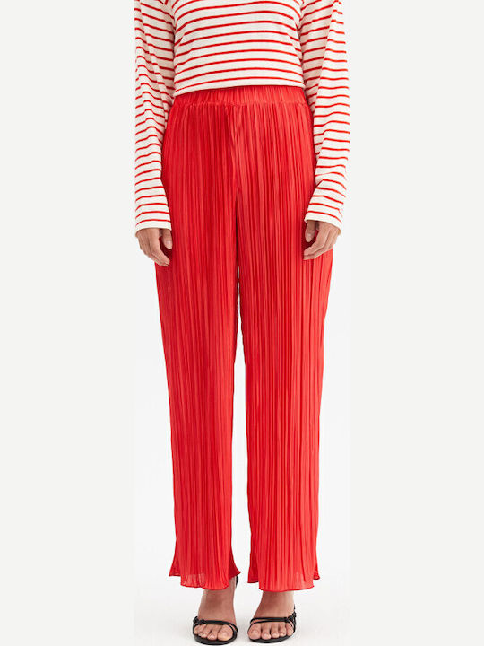 Women's Fabric Trousers Red