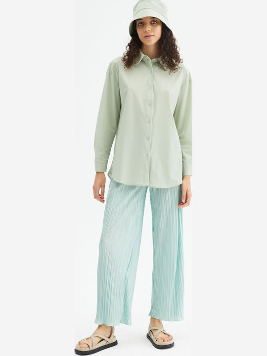 Women's Fabric Trousers Light Blue