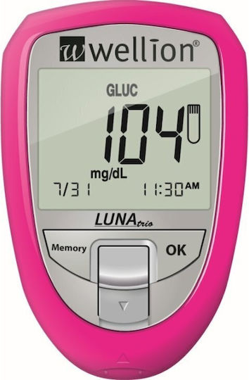 Wellion Luna Trio Blood Glucose Monitoring System Pink