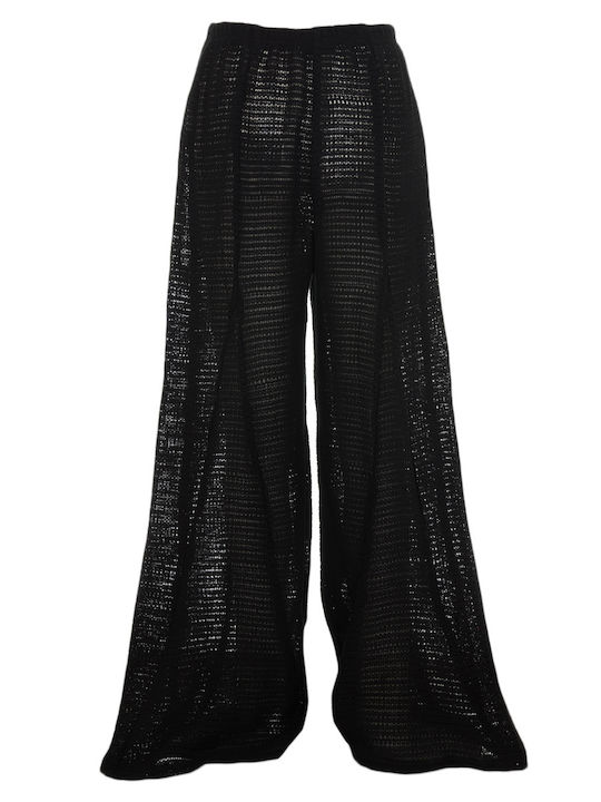 Collectiva Noir Net Γυναικείο Υφασμάτινο Παντελόνι Μαύρο