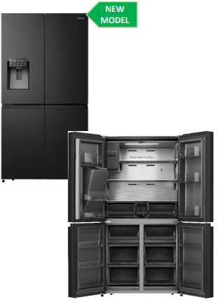 Hisense Ψυγείο Ντουλάπα 584lt Total NoFrost Υ178.5xΠ91.4xΒ72.5εκ. Μαύρο RQ760N4SBFE